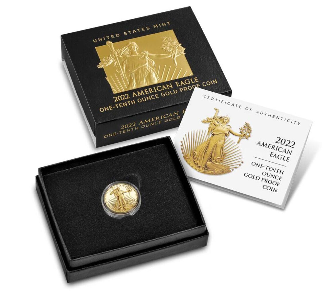 American Eagle 2022 One-Tenth Ounce Gold Proof Coin – Steinmetz Coins