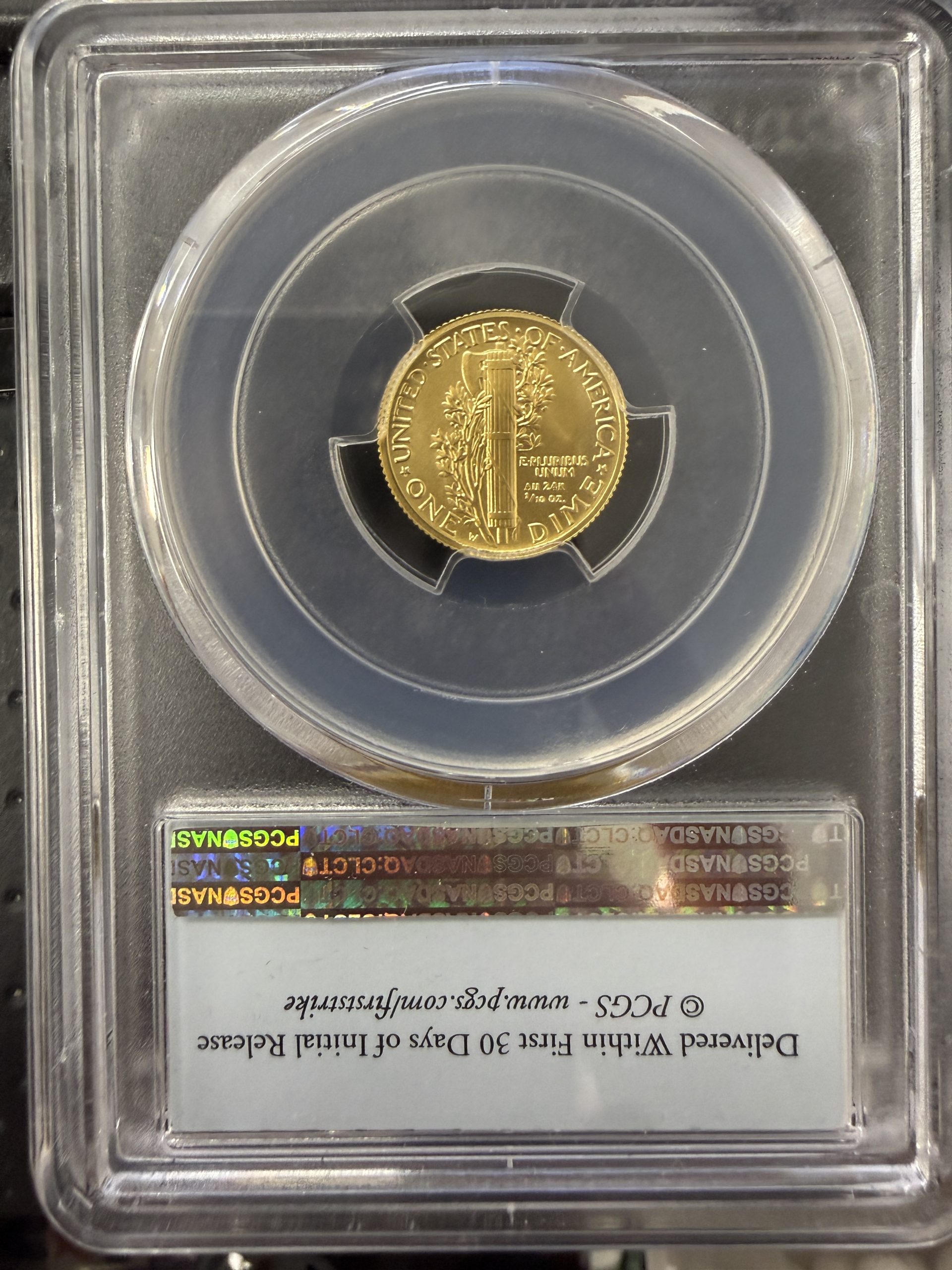 2016-100th Anniversary 1/10oz Gold Mercury! SP70 PCGS – Steinmetz