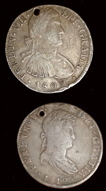 8 Reales Silver Coins w/Full Dates (Spanish Dollar)