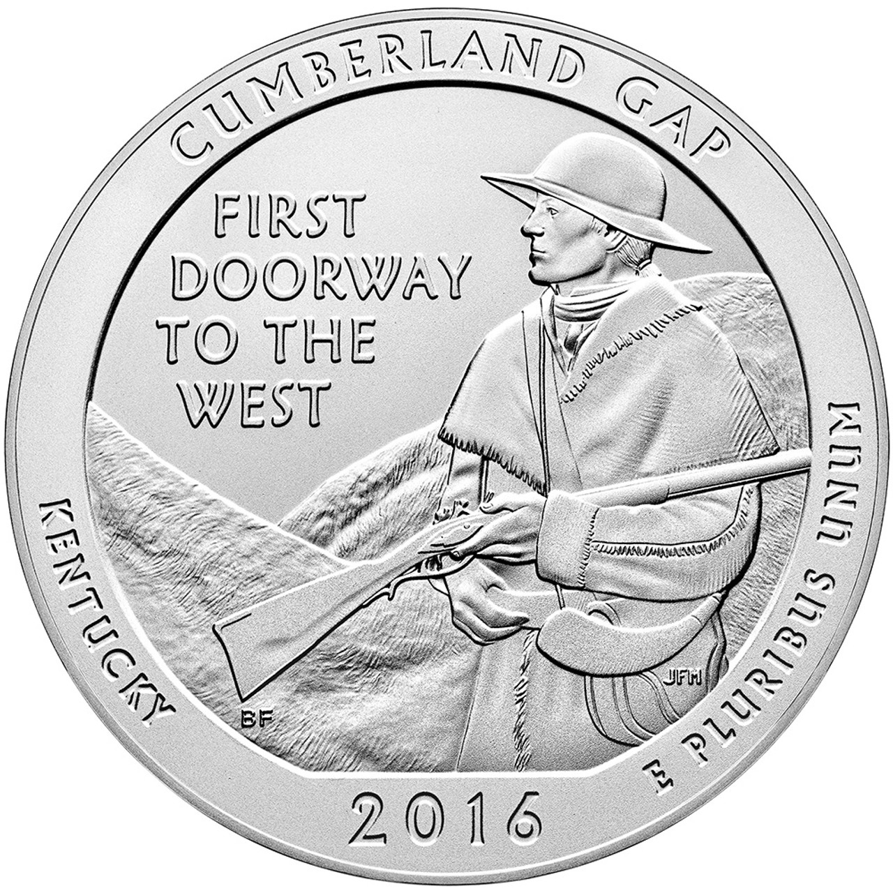 America The Beautiful 5oz Silver (2016 Cumberland Gap National Historical Park - KENTUCKY) - Image 2