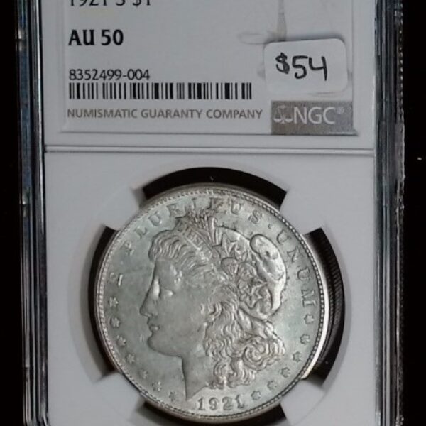 1921 S Morgan Dollar – AU 50 – NGC