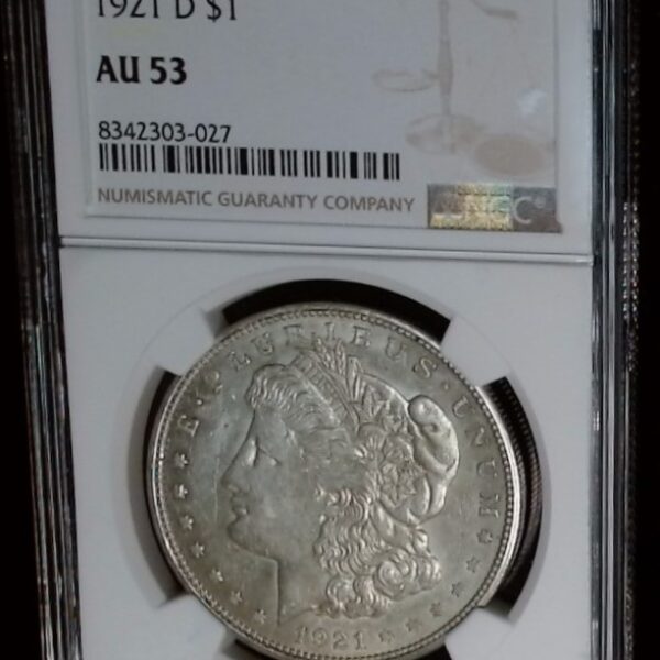 1921 D Morgan Dollar AU53