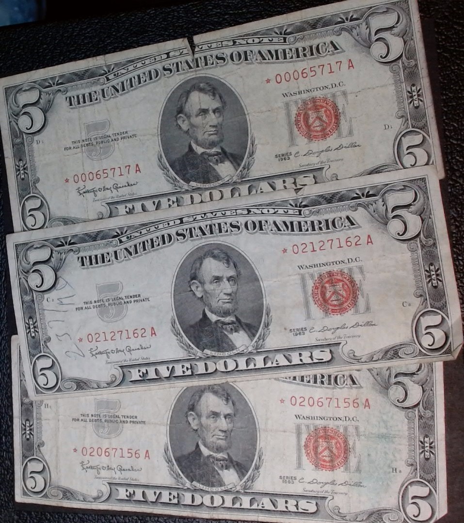1963 Red Seal $5 Star Note Cull