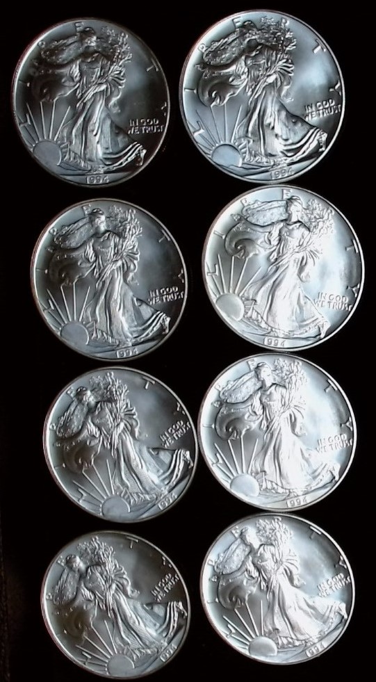 1994 BU American Silver Eagle Roll (20 Coins) - Image 2