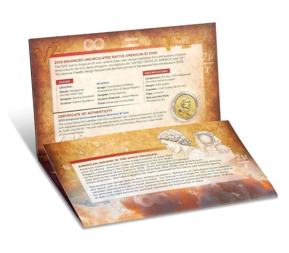 2019 Native American $1 Coin and Currency Set - Image 3