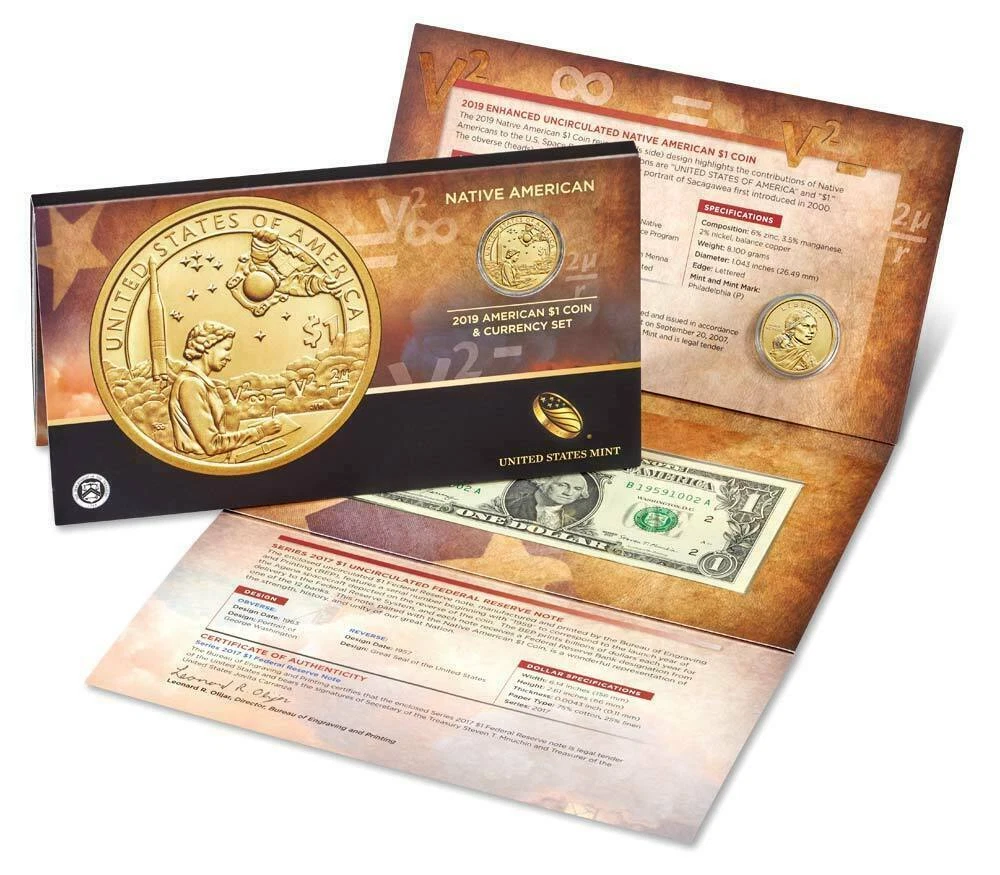 2019 Native American $1 Coin and Currency Set