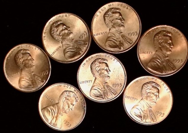 1993 Brilliant Uncirculated Pennies - Lot Of 50