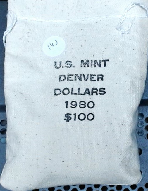 1980 Susan B. Anthony $100 BU Dollar Coin Bag - Denver Mint