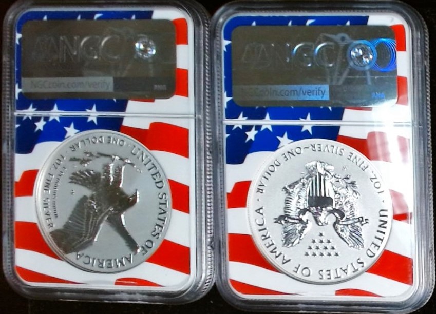 2021 W SAE Silver Design Set T-1 & T-2 NGC Reverse PF 70 - Fist Day Of Issue - Image 2