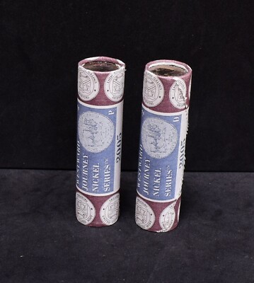 2005 Westward Journey Bison Nickel P&D UNC 2 Roll Set (Mint Boxed) - Image 2