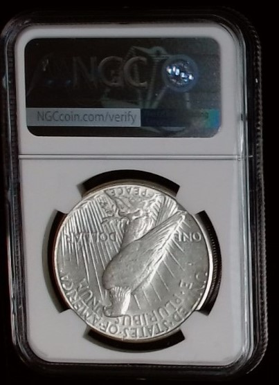 1923 S Peace Dollar AU58 NGC - Image 2