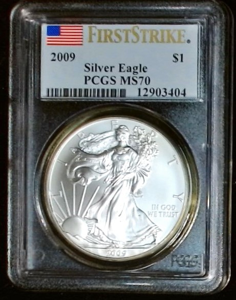 2009 Silver Eagle First Strike PCGS MS70
