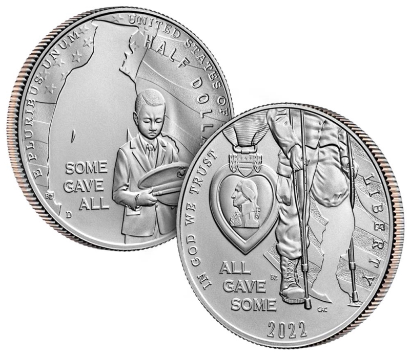 2022 Purple Heart Uncirculated Half Dollar Commemorative - Image 2
